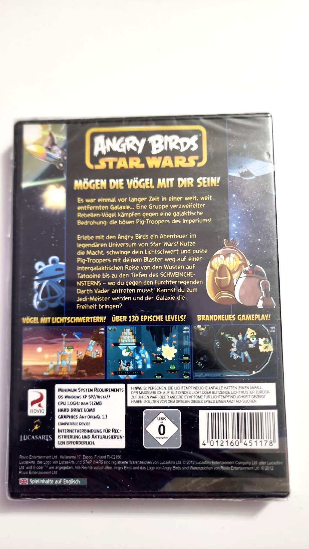 Angry Birds Star Wars – PC CD-ROM – Jeu en anglais – Jaquette allemande – Neuf