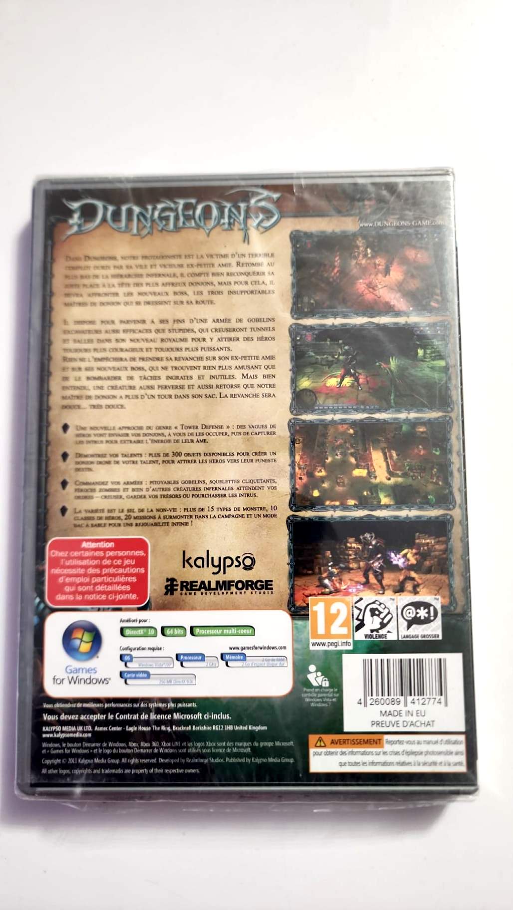Dungeons – PC DVD – Kalypso – Neuf – PEGI 12