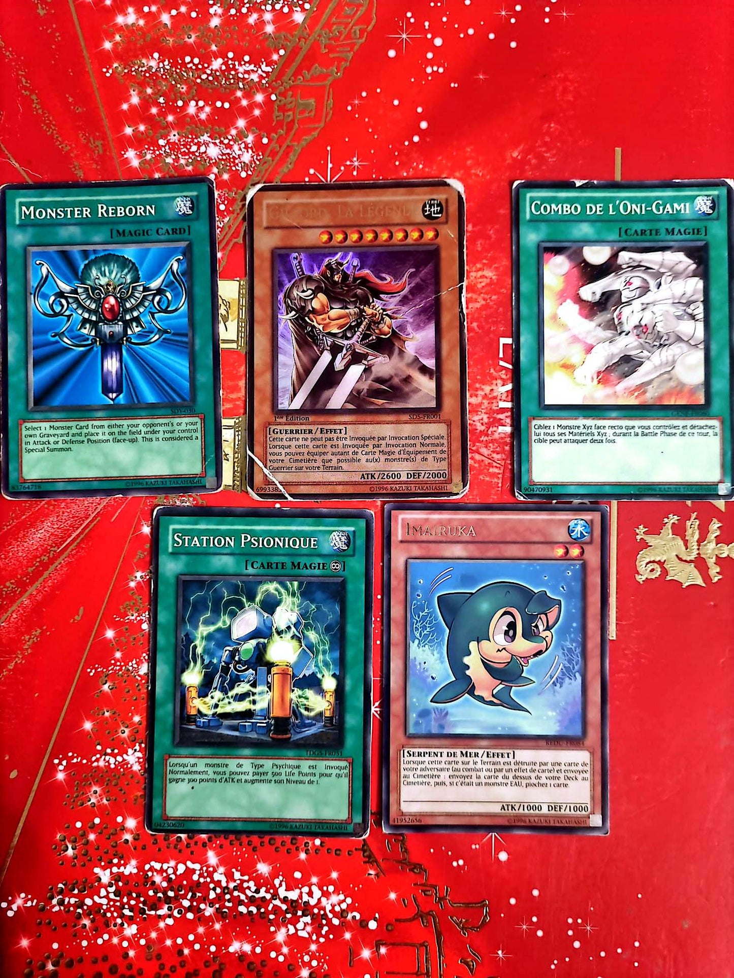Lot de 5 Cartes Yu-Gi-Oh! Officielles Konami – Monster Reborn – Gouki La Légende – Maruka – Cartes Magie et Monstre
