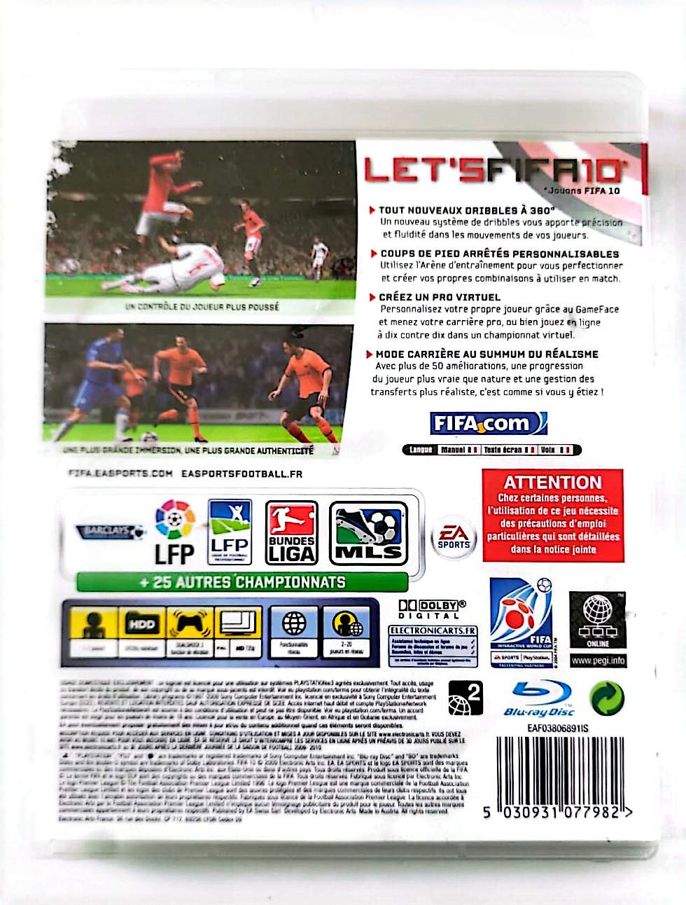 FIFA 10 PS3 PlayStation 3 Jeu Vidéo Football EA Sports Version Française PEGI 3