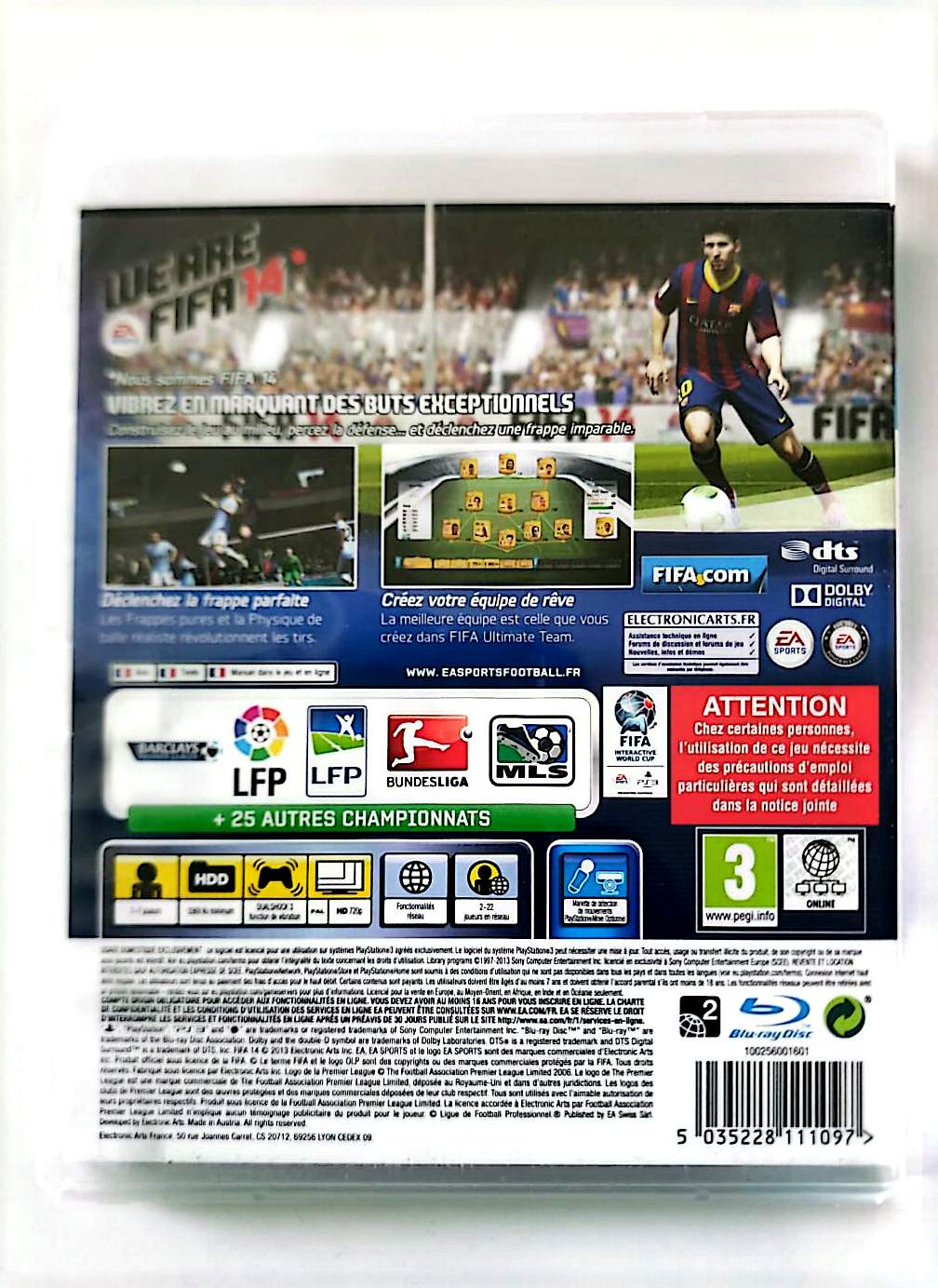 FIFA 14 PS3 PlayStation 3 Jeu Vidéo Football EA Sports Version Française Compatible PlayStation Move