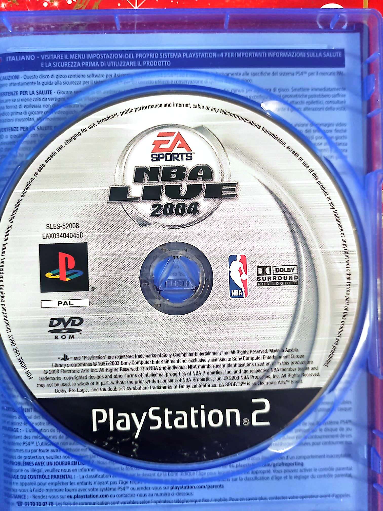 NBA Live 2004 – PS2 – CD seul sans boîtier – Basket-ball jeu ps2