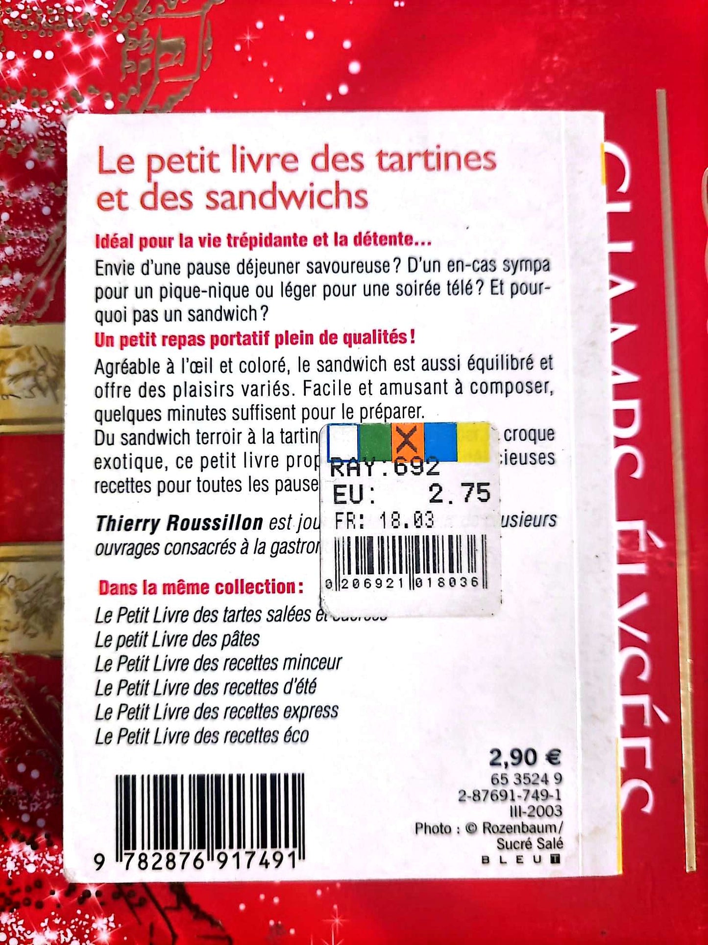 Le Petit Livre des Tartines et des Sandwichs – Mini Livre Cuisine livre de cuisine