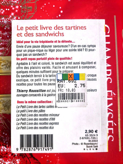 Le Petit Livre des Tartines et des Sandwichs – Mini Livre Cuisine livre de cuisine