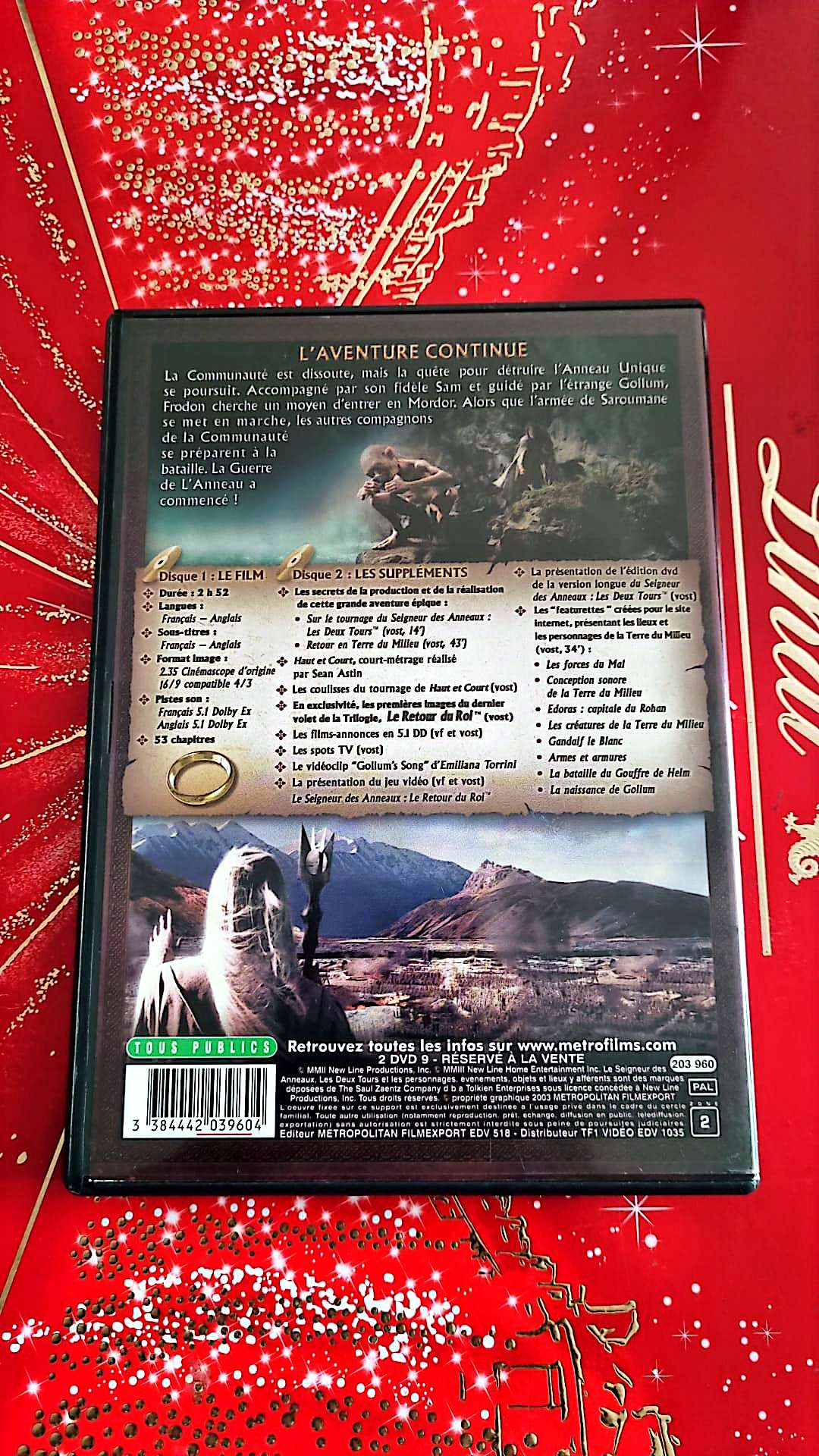 DVD le seigneur des anneaux les deux tours