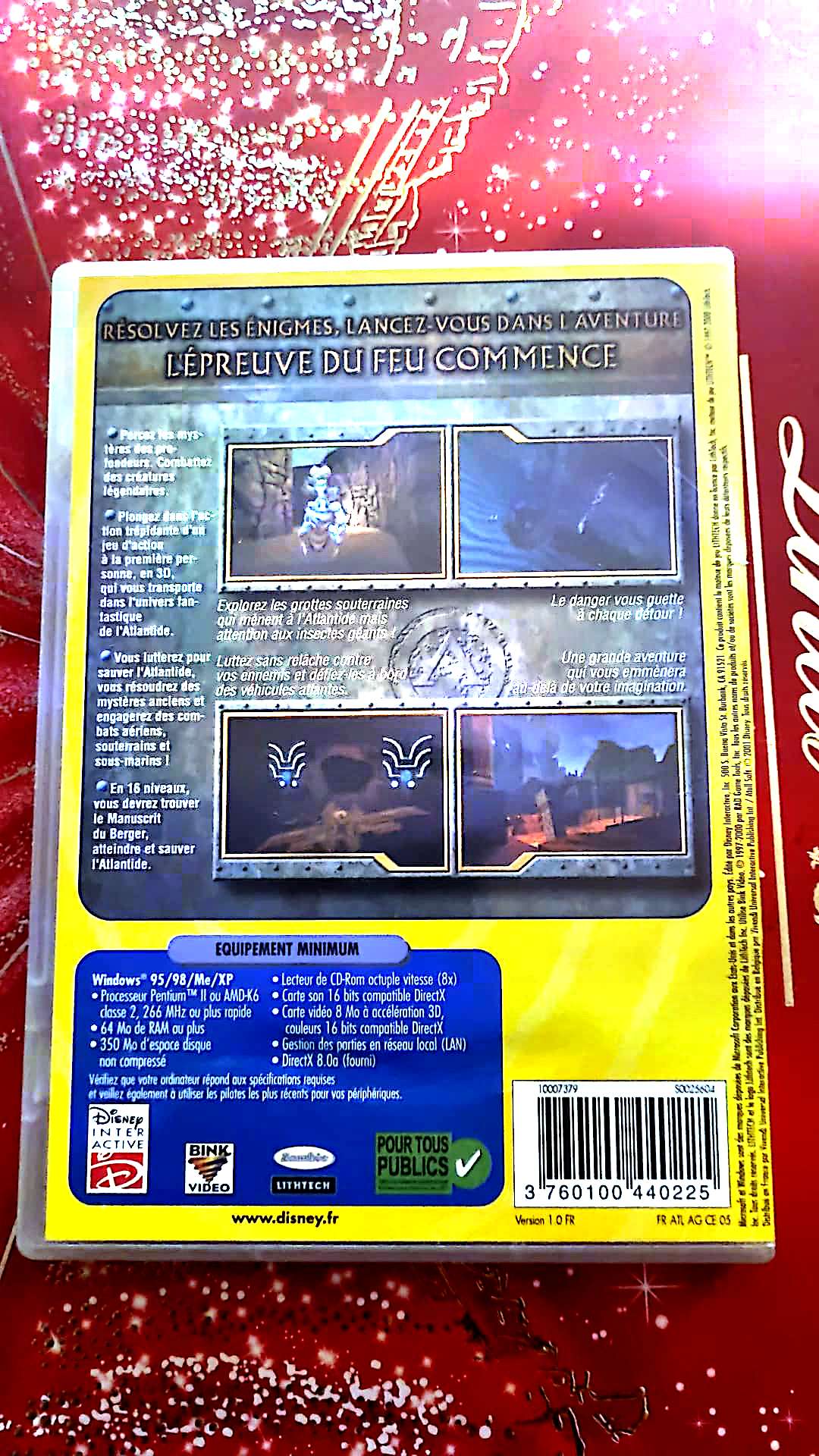 jeu pc disney atlantide l'empire perdu l'épreuve du feu