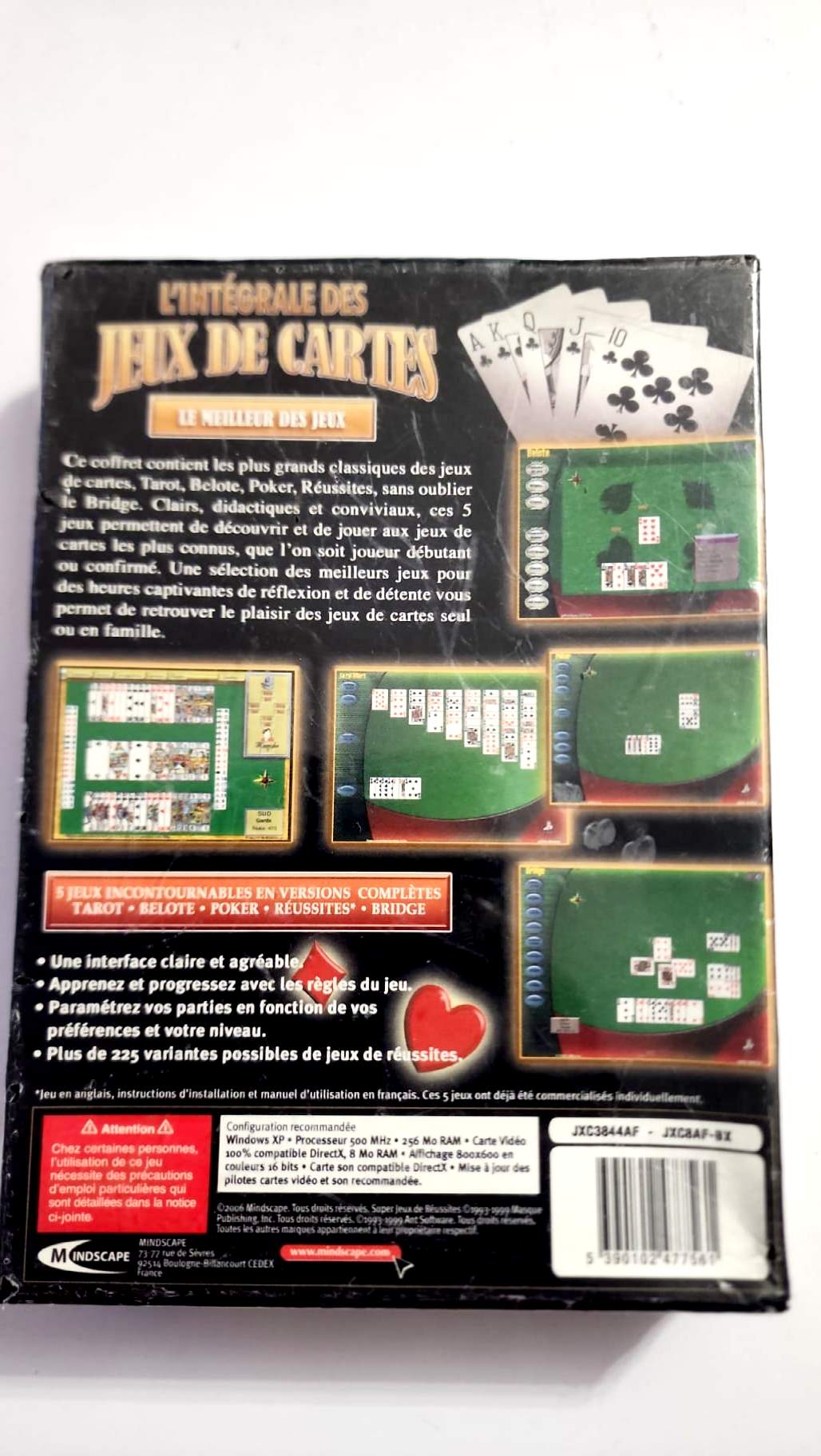 L’Intégrale des jeux de cartes – PC CD-ROM – Mindscape – Neuf