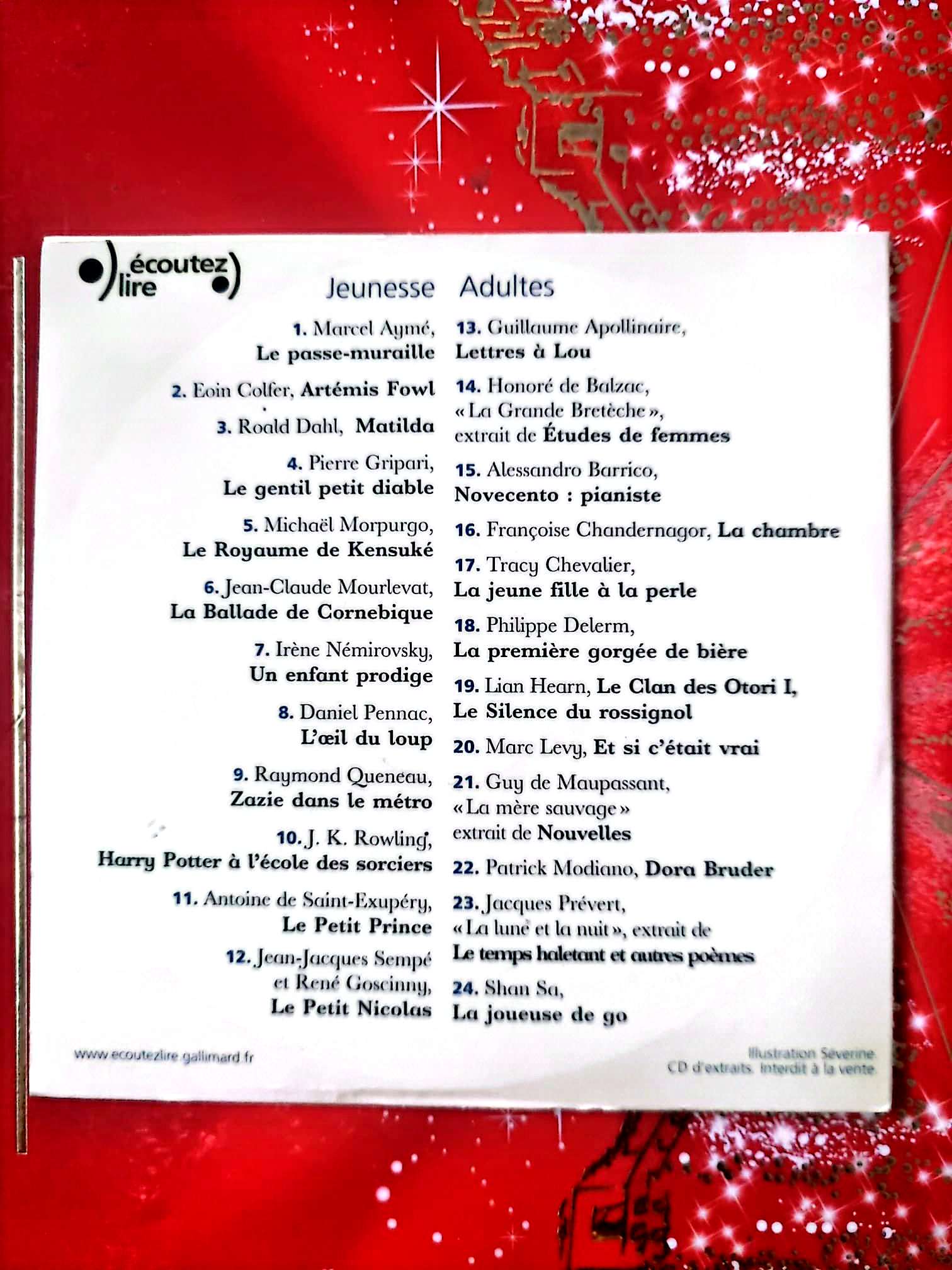 Écoutez Lire – Extraits CD Audio Littérature Jeunesse & Adultes Gallimard cd audio