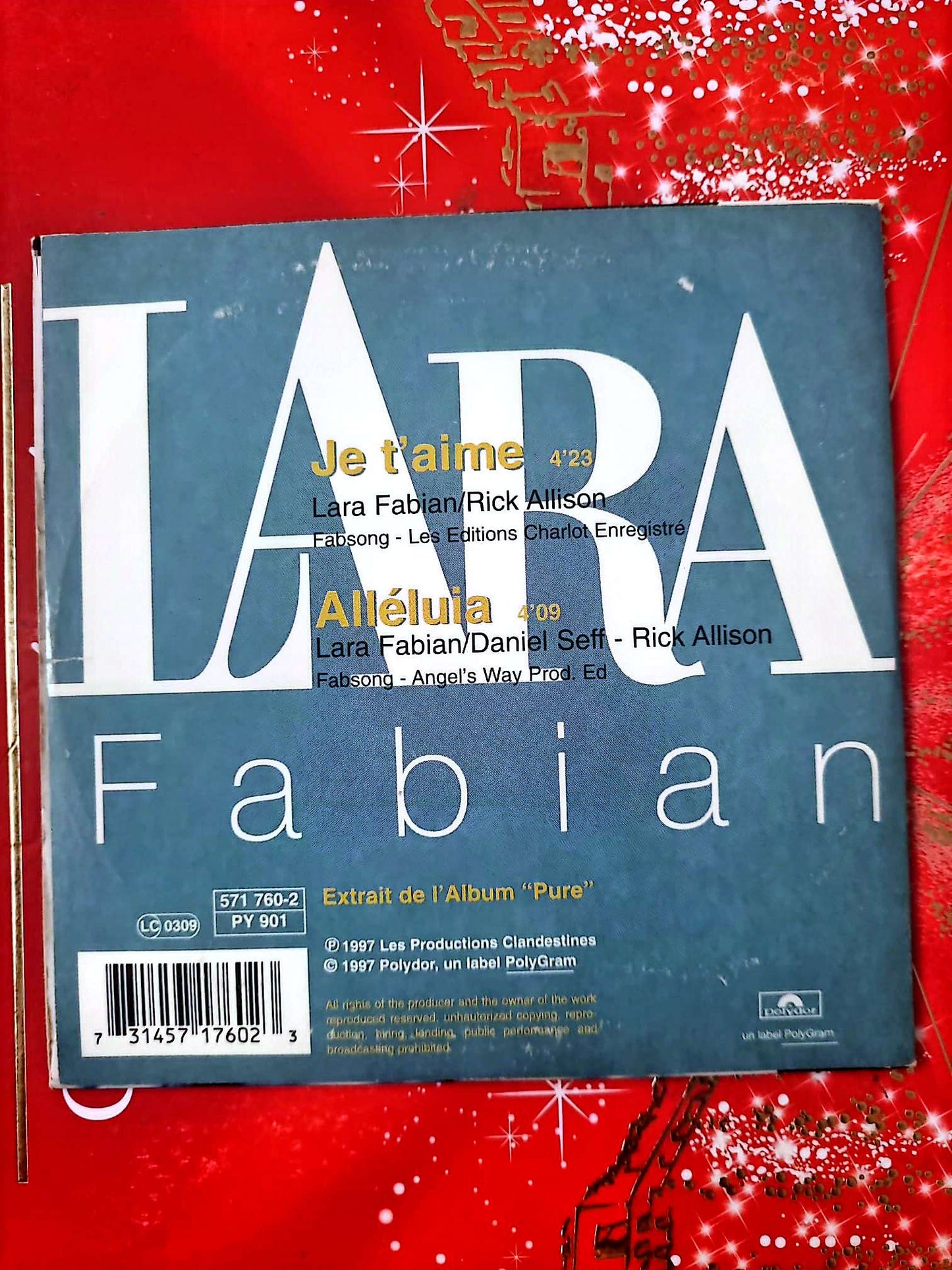 Lara Fabian – Je t’aime CD Single Chanson Française Complet cd single