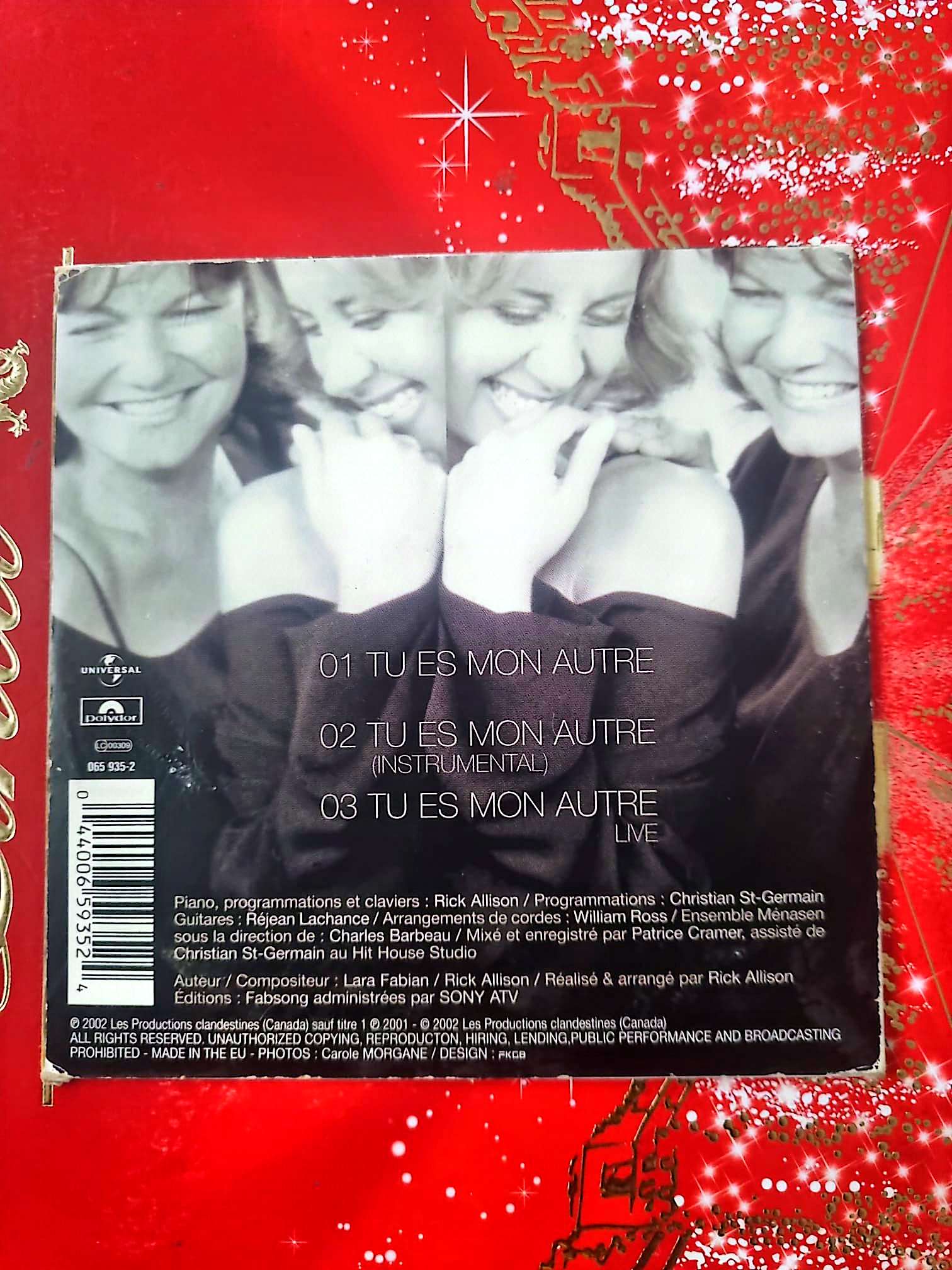 Lara Fabian & Maurane – Tu es mon autre CD Single Chanson Française Complet cd single