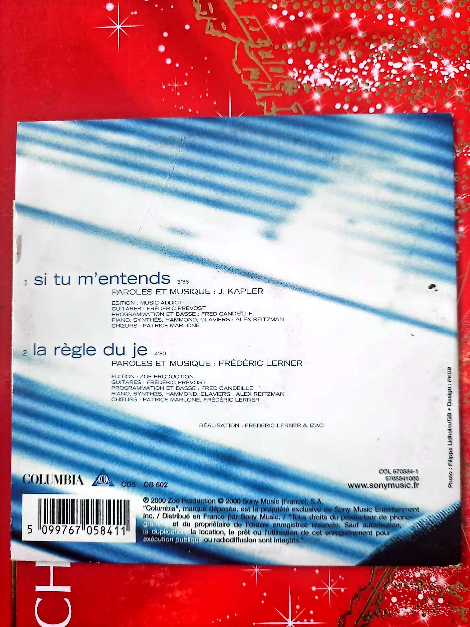 Frédéric Lerner – Si tu m’entends CD Single Chanson Française Complet cd single