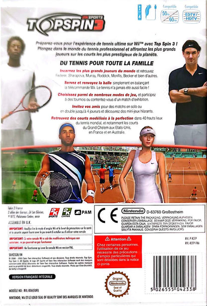 Top Spin 3 – Nintendo Wii – Jeu de Tennis – 2K Sports – Version Française