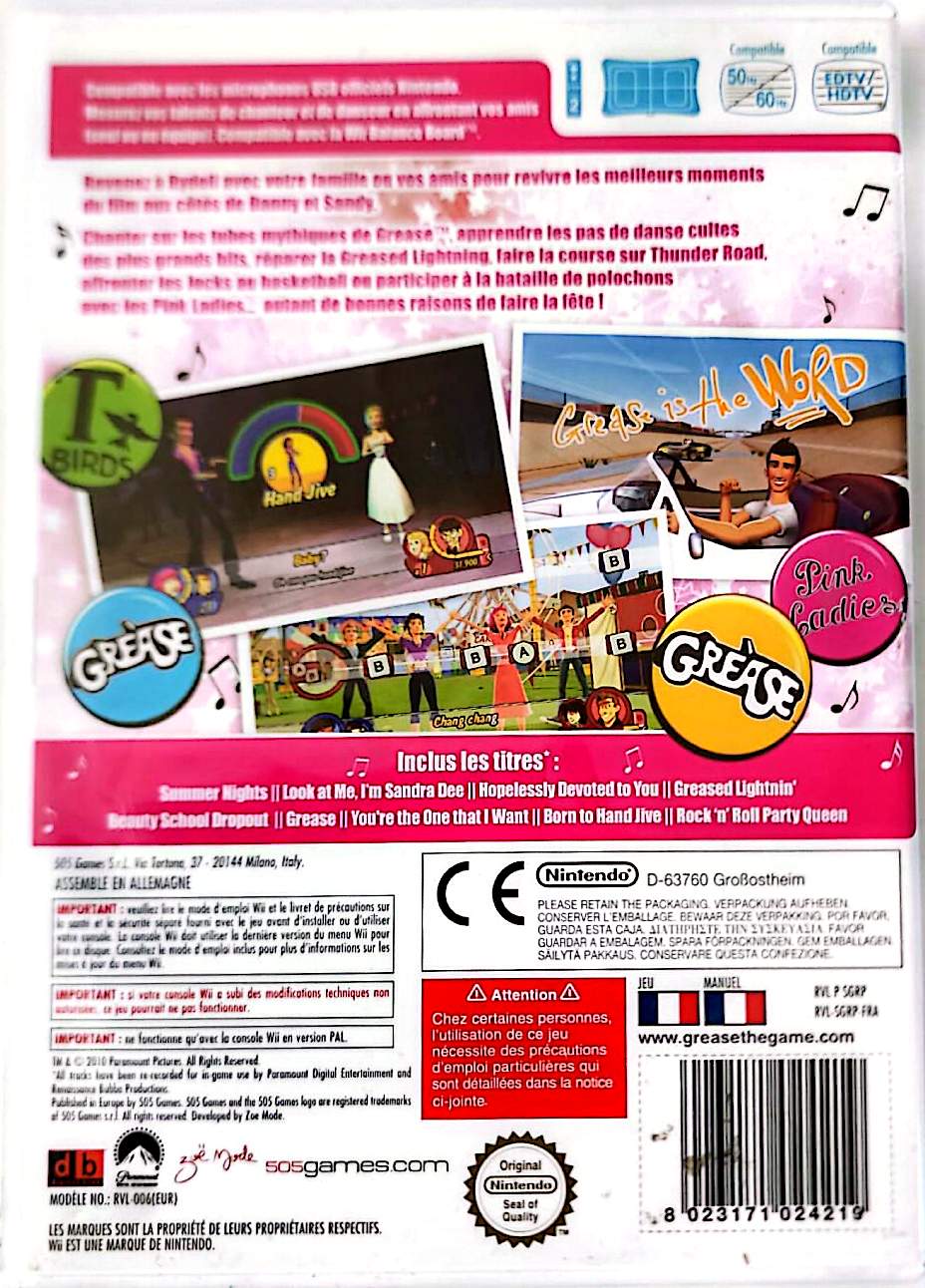 Grease Le Jeu Vidéo Officiel Wii – Jeu de Danse et Chant Musical – Compatible Wii Balance Board – Version Française PAL – Nintendo Wii