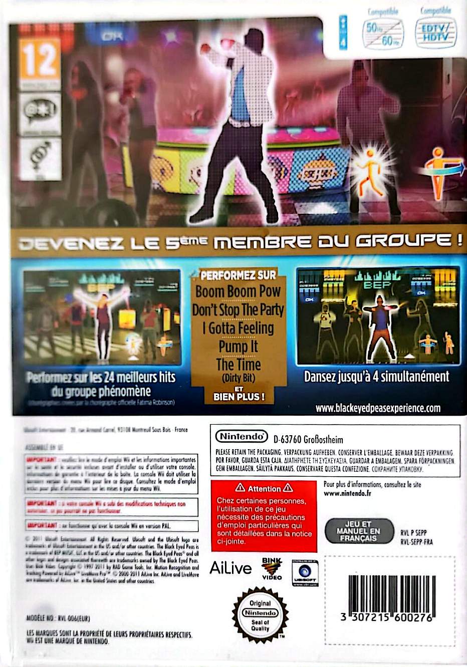 The Black Eyed Peas Experience Wii – Jeu de Danse Musical Ubisoft – Version Française PAL – Compatible Wii