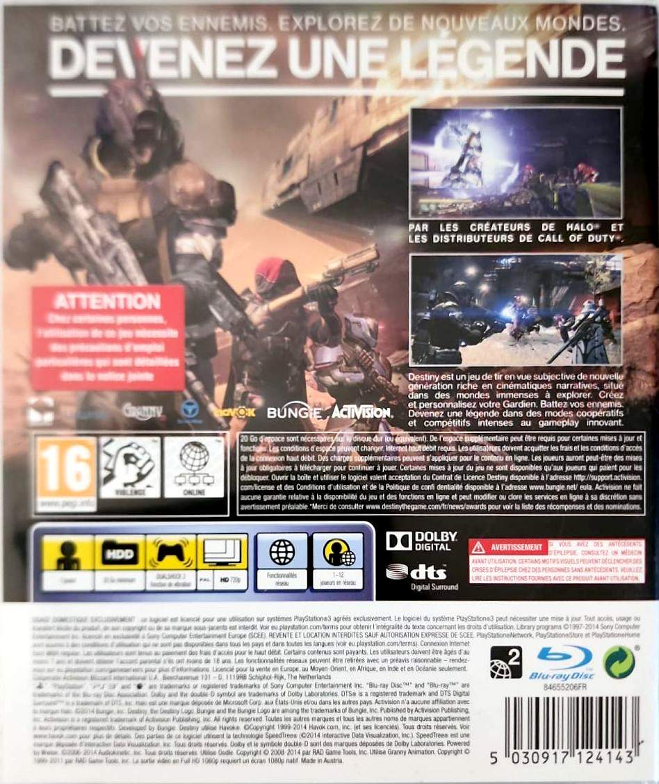 Destiny PS3 – Jeu de Tir FPS Science-Fiction – Version Française Intégrale – PlayStation 3 PAL – Bungie Activision