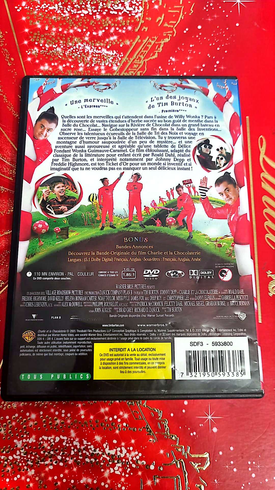 DVD : charlie et la chocolaterie