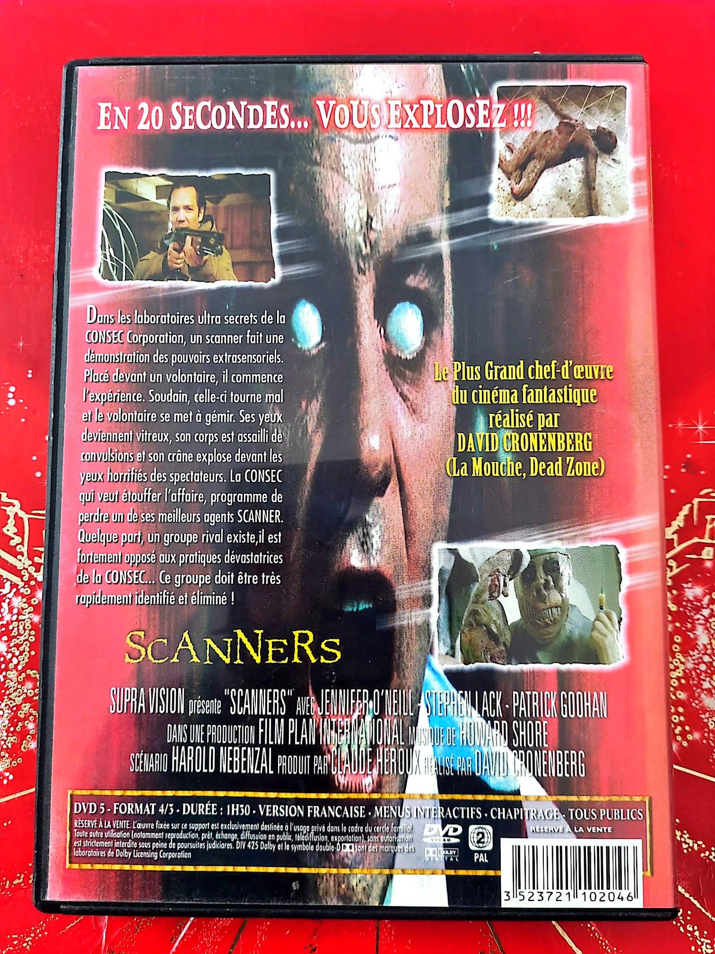 Scanners DVD Film Fantastique Horreur – David Cronenberg – Version Française PAL – Édition Supra Vision