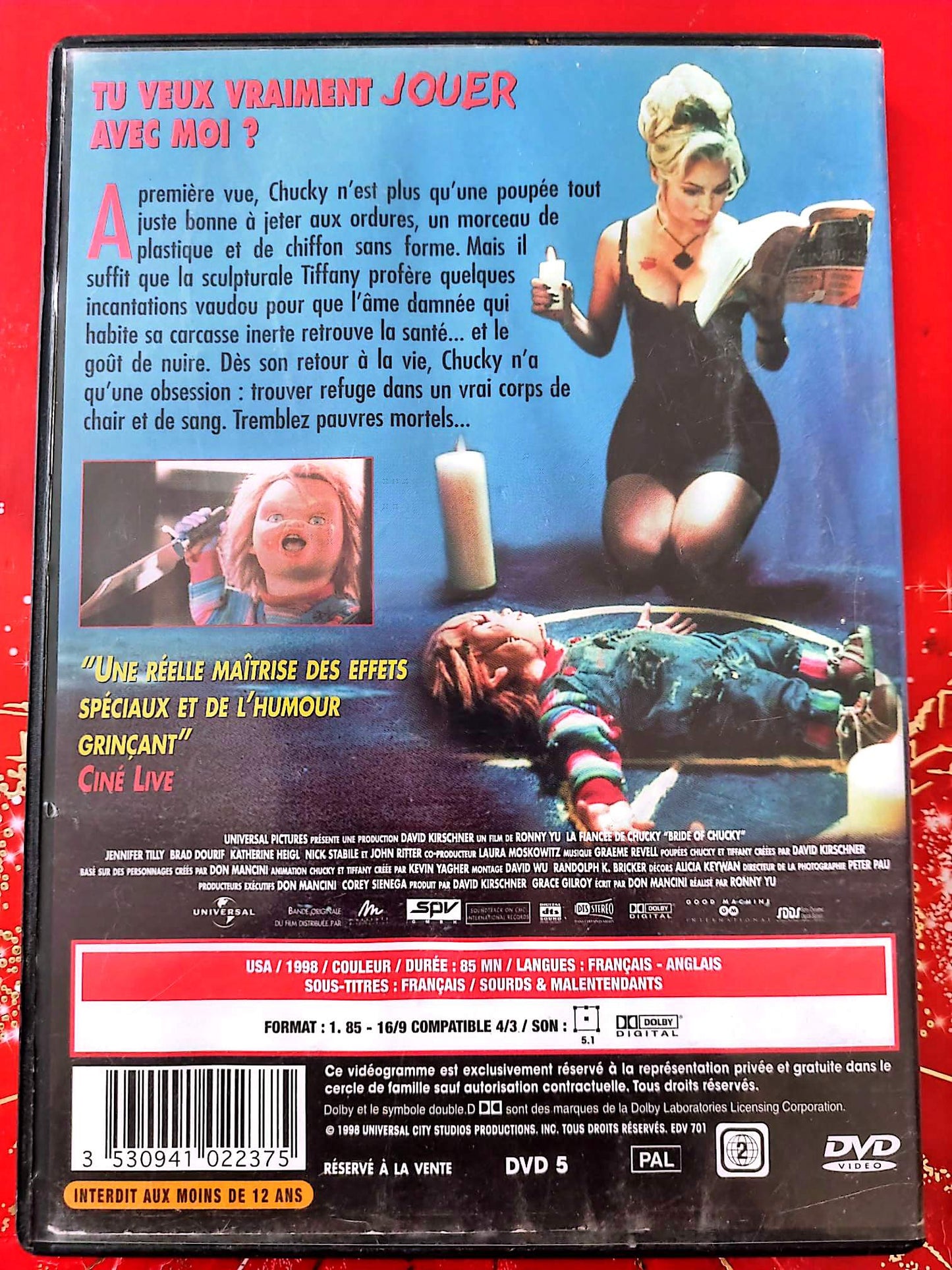 La Fiancée de Chucky DVD Film Horreur Culte – Child’s Play – Version Française Anglais – Universal PAL