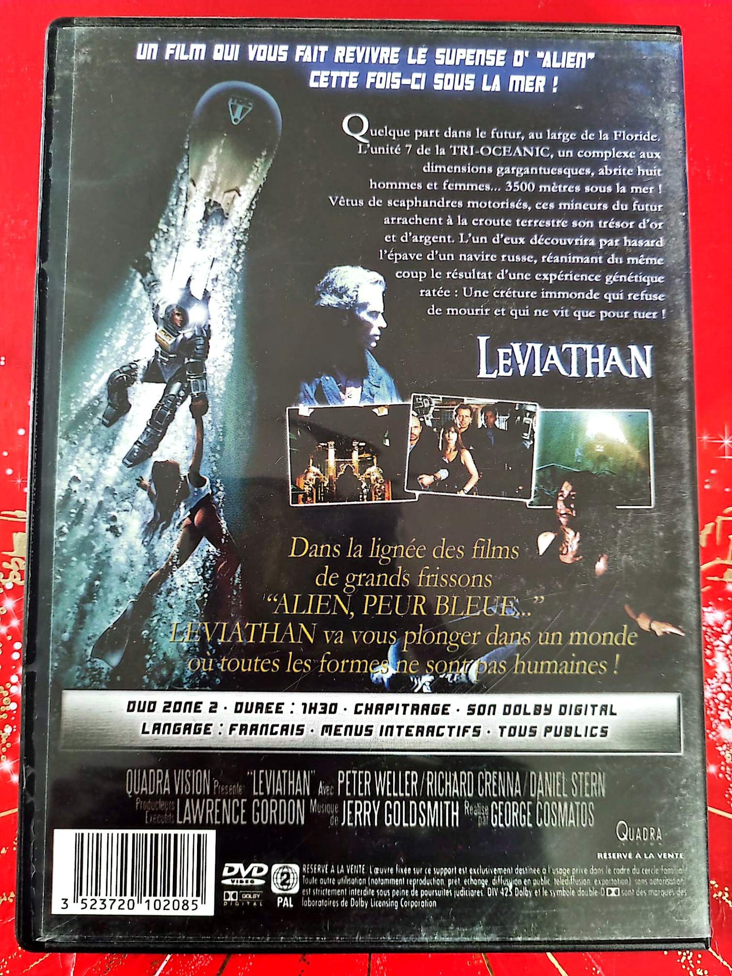 Leviathan DVD Film Science-Fiction Horreur – Peter Weller Meg Foster – Version Française PAL – Quadra Vision