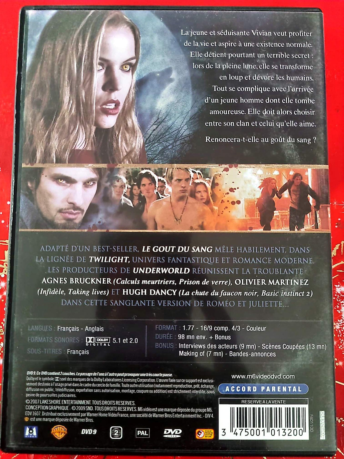 Le Goût du Sang DVD Film Fantastique Loup-Garou – Agnes Bruckner Olivier Martinez – Version Française Anglais PAL –