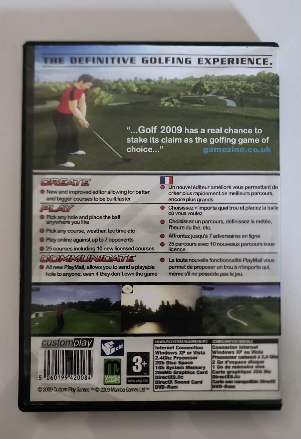 Golf 2009 – Jeu PC CD-ROM – Simulation de Golf Réaliste – CustomPlay – Mamba Games – Windows