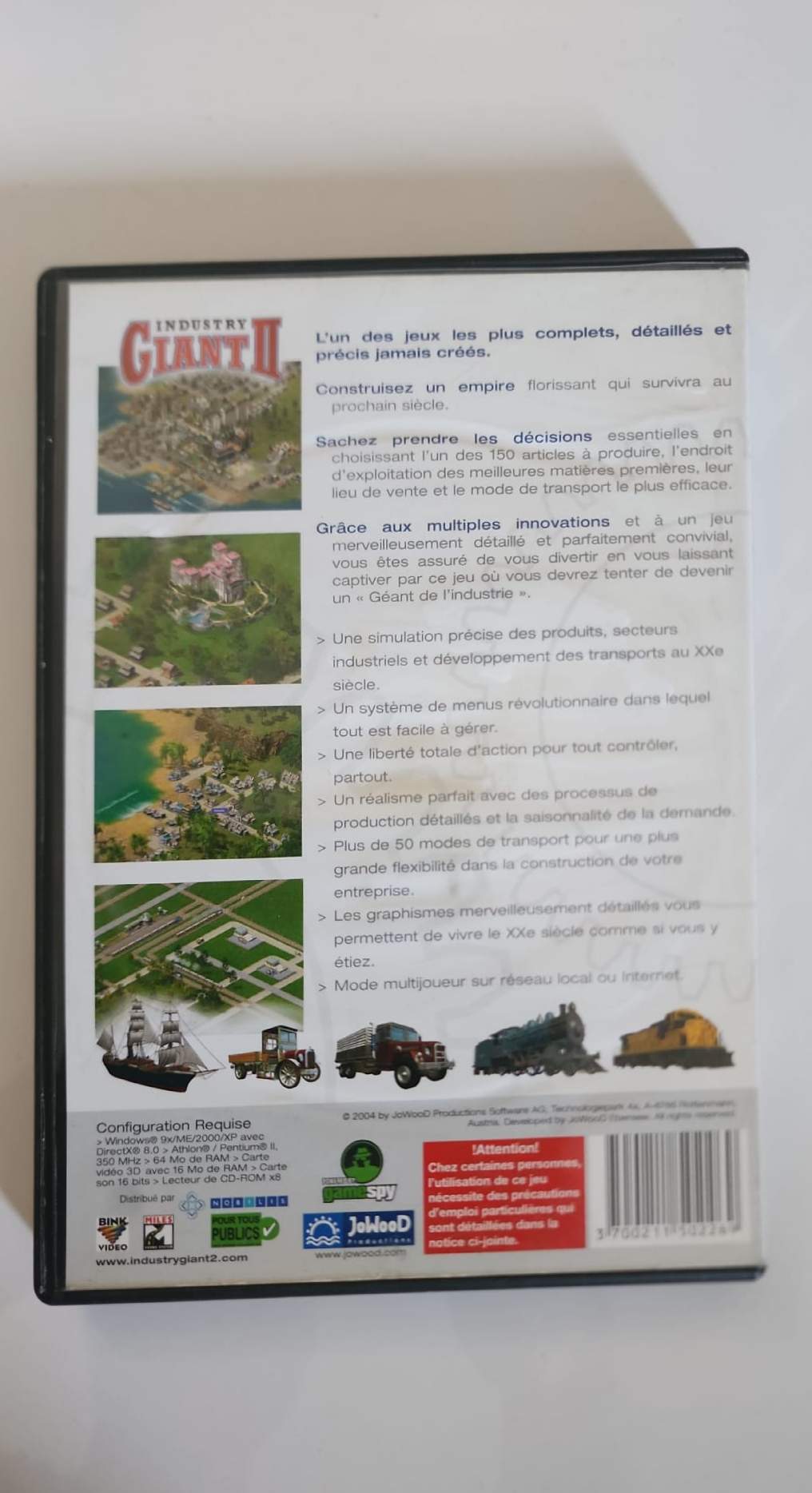 Industry Giant II – Jeu PC CD-ROM – Simulation Gestion Économique – JoWooD – Version Française
