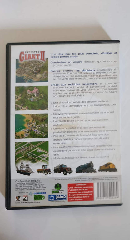 Industry Giant II – Jeu PC CD-ROM Occasion – Simulation Gestion Économique – JoWooD – Version Française