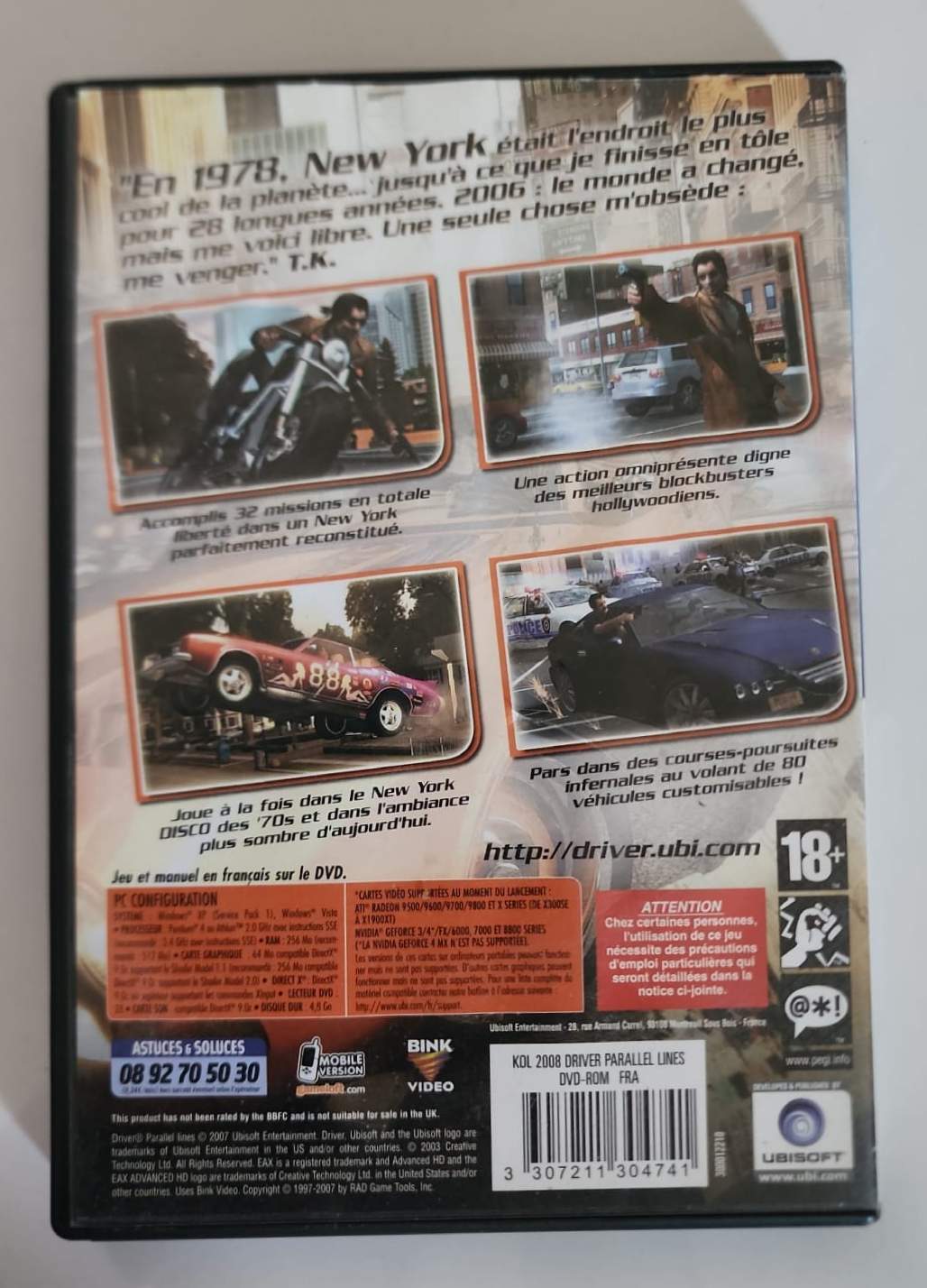 Driver : Parallel Lines – Jeu PC DVD-ROM – Action Conduite Open World – Ubisoft – Version Française