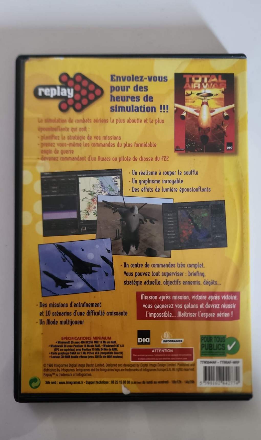 Total Air War – Jeu PC CD-ROM – Simulation Combat Aérien Moderne – Infogrames – Windows