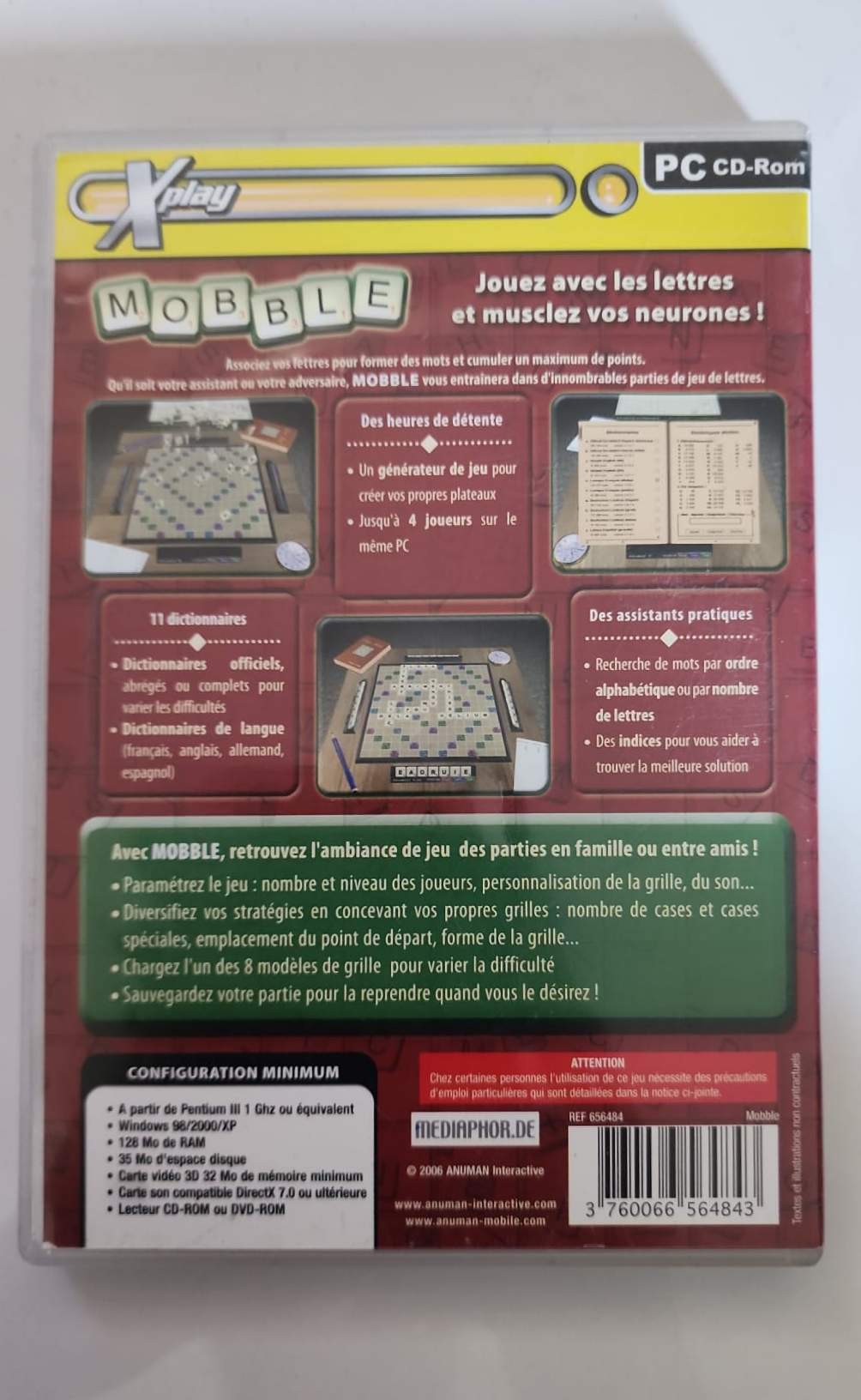 Mobble – Jeu PC CD-ROM – Jeu de lettres type Scrabble – Xplay – Jeu de réflexion familial