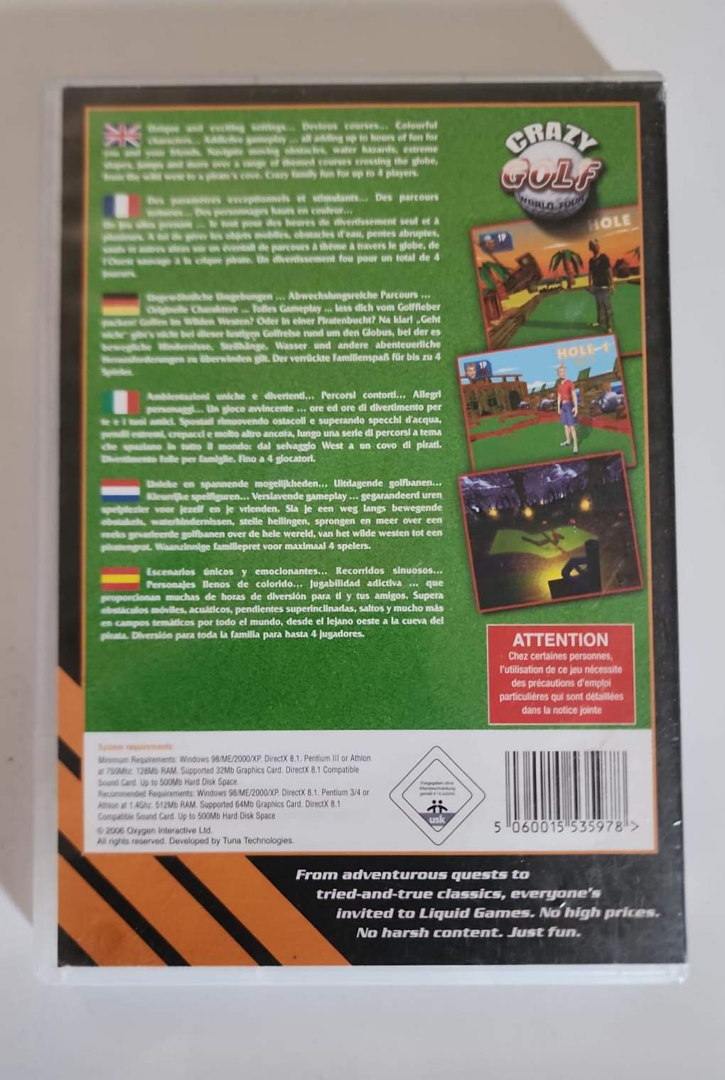 Crazy Golf World Tour – Jeu PC CD-ROM – Mini-Golf Arcade Fun – Liquid Games – Windows