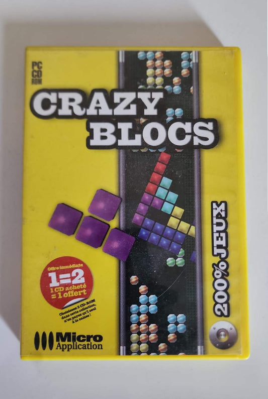Crazy Blocs – Jeu PC CD-ROM Occasion – Puzzle Réflexion Blocs – Micro Application – Windows