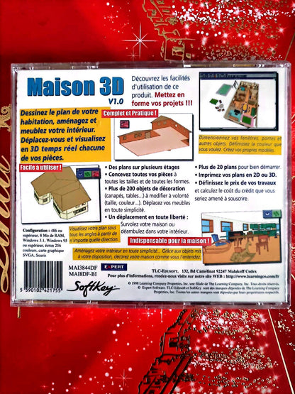 Maison 3D v1.0 – Logiciel PC CD-ROM – Architecture & Aménagement – Windows 95 / 3.1 – Occasion