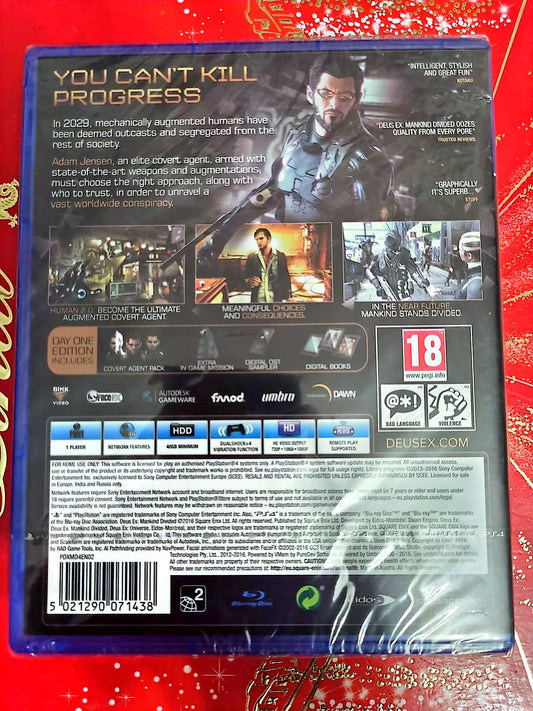 Deus Ex Mankind Divided – Day One Edition – Jeu PS4 – Action RPG – PEGI 18