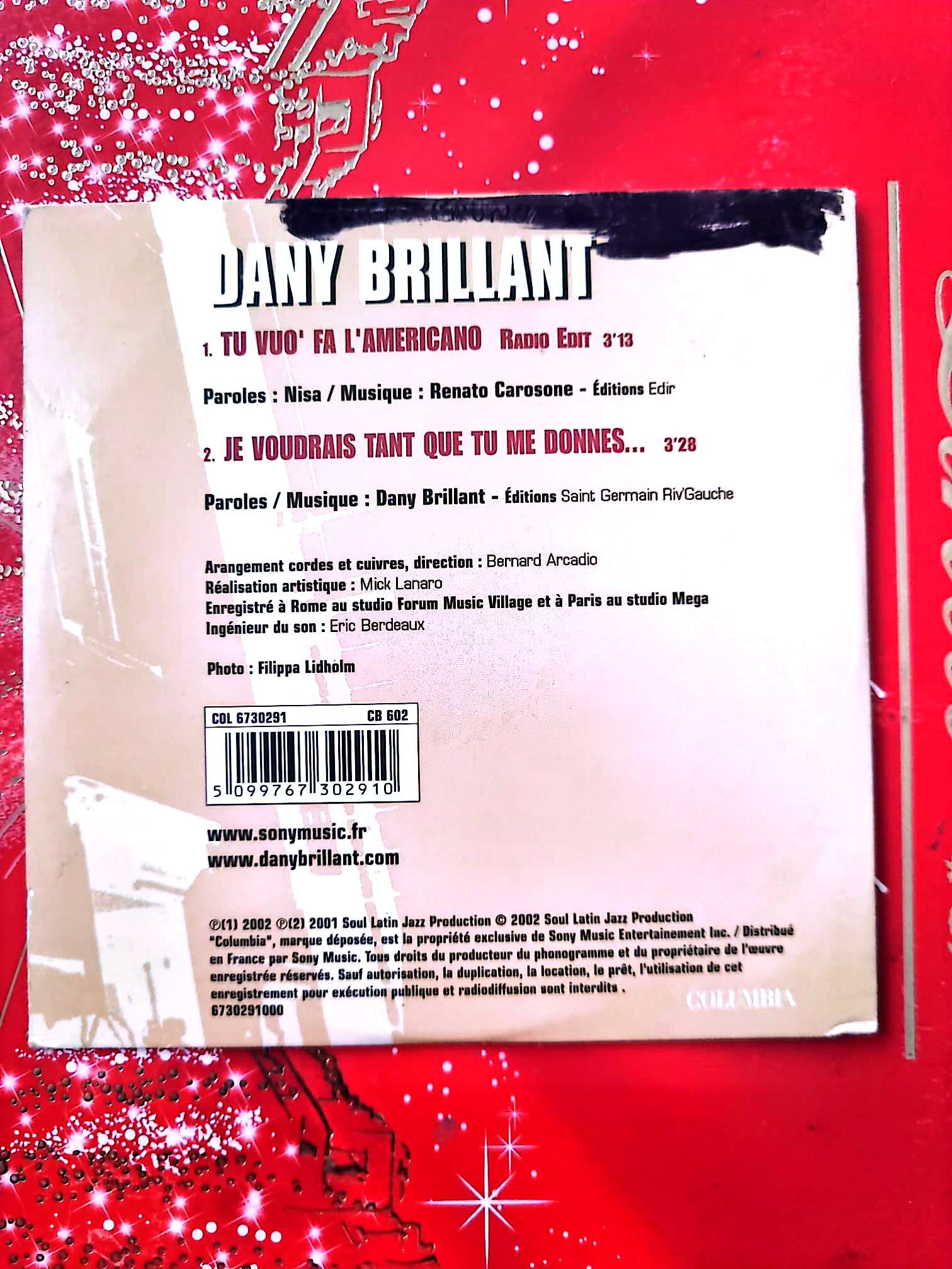 Dany Brillant – Tu Vuo’ Fa L’Americano – CD Single cd single