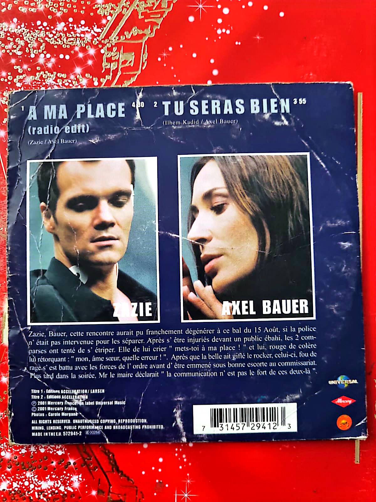 Axel Bauer & Zazie – À Ma Place – CD Single cd single