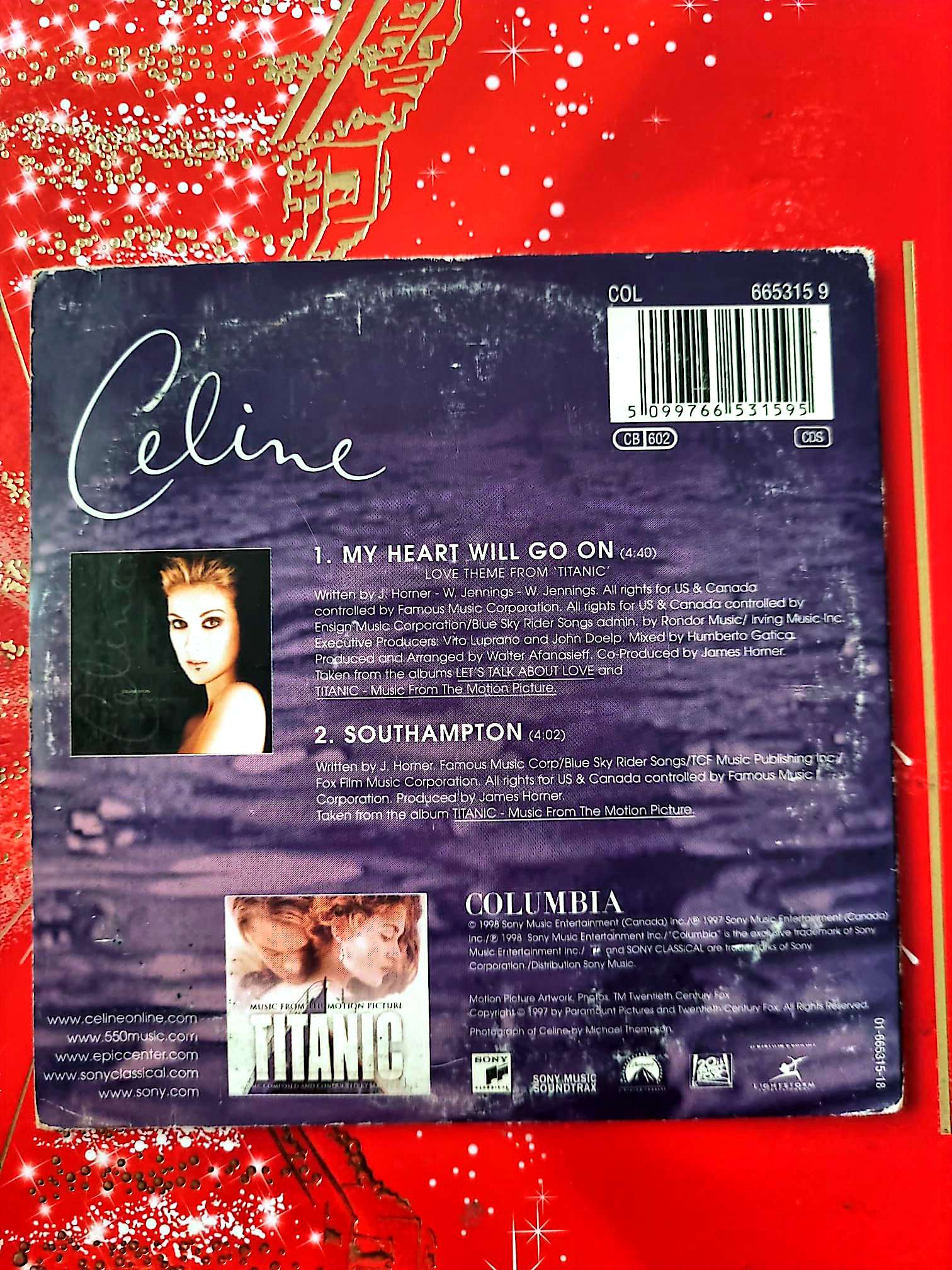 Céline Dion – My Heart Will Go On – Love Theme from Titanic – CD Single cd single