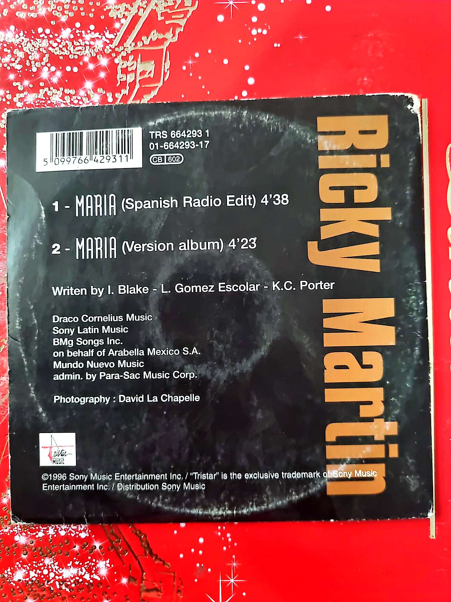 Ricky Martin – Maria – CD Single – Cun, Dos, Tres cd single