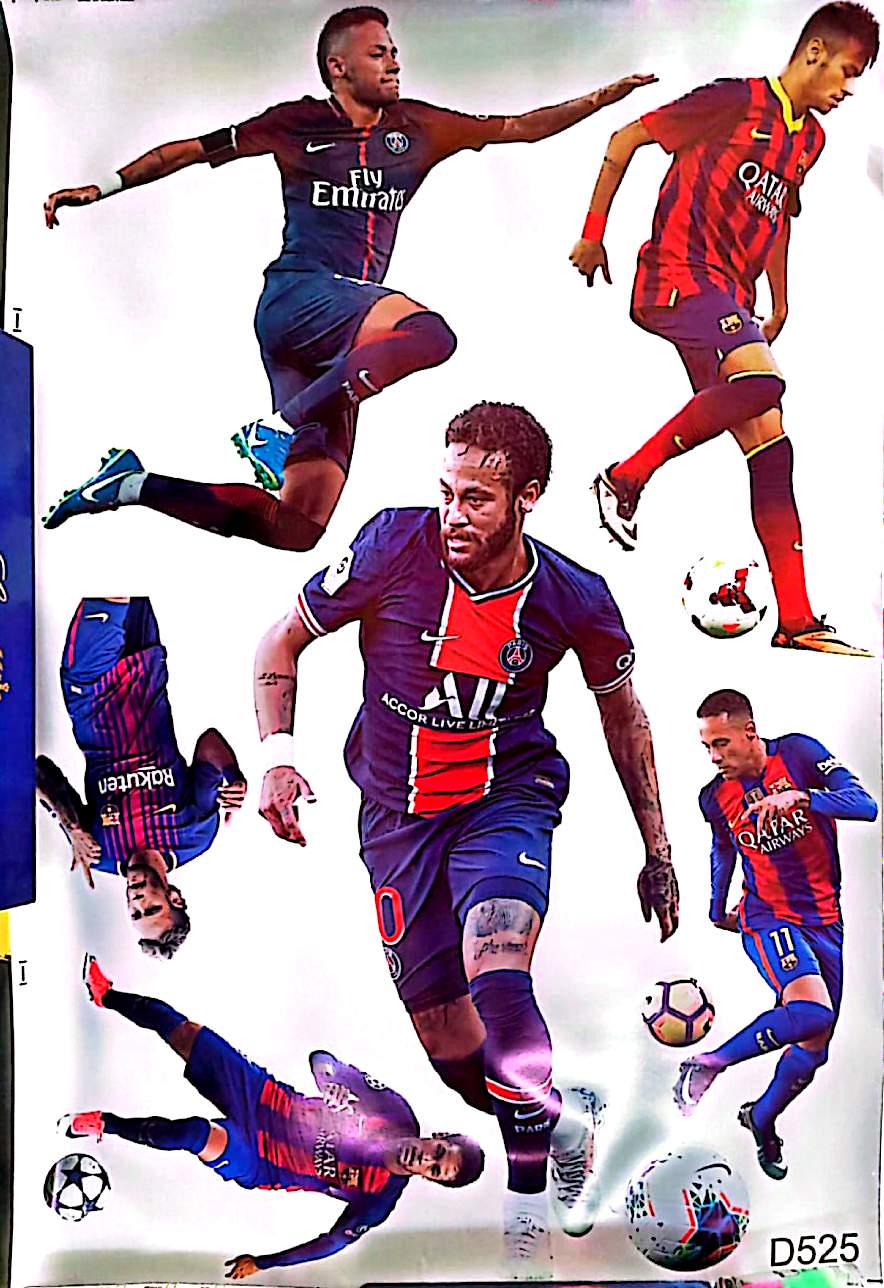Stickers Muraux Football – Joueur Attaquant – Lot de 6 à 7 Autocollants – Grand Format 90x60 cm – Neuf