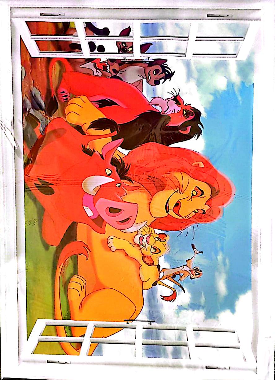 Sticker Mural Fenêtre Animaux – Décoration Murale Grand Format – Autocollant Panoramique