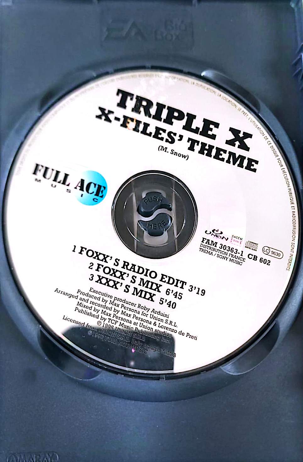 Triple X – X-Files Theme M. Snow CD Single Seul Sans Boîtier Techno Dance Occasion