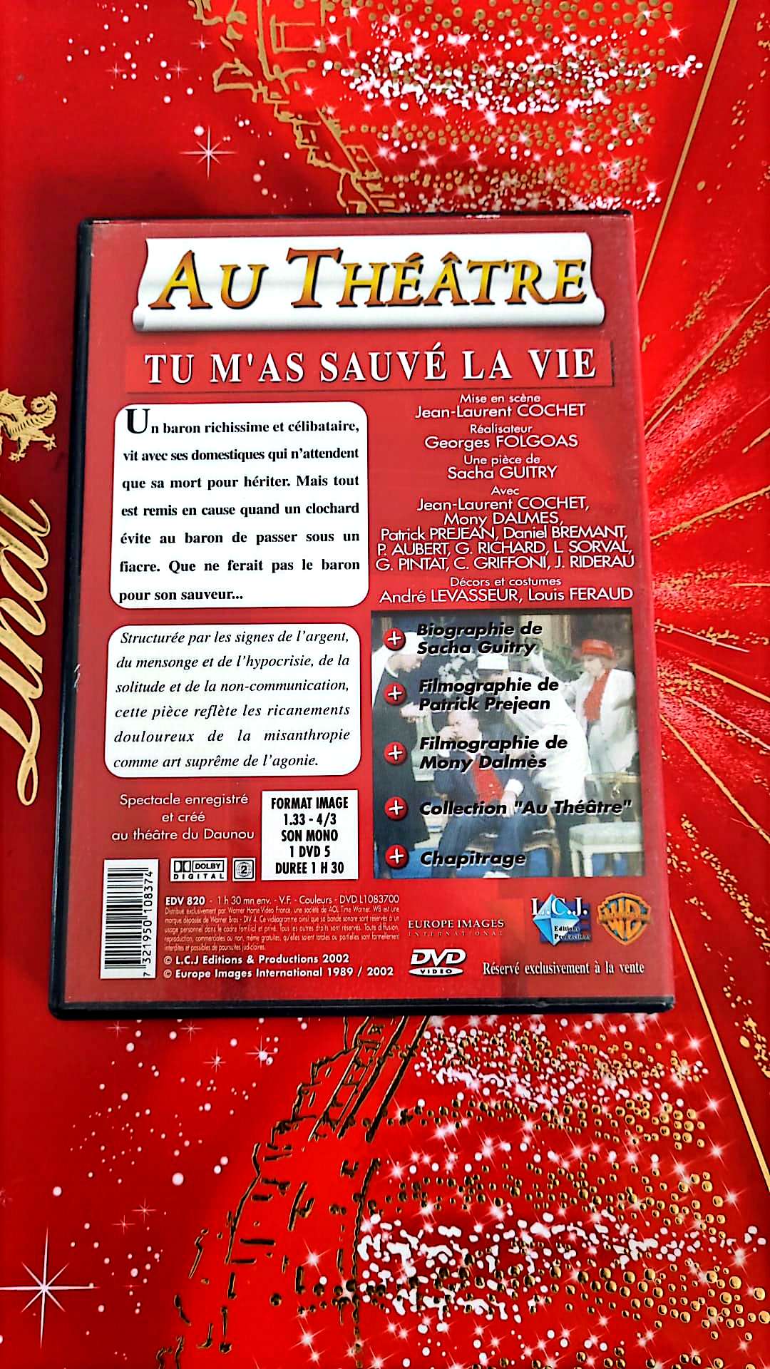 DVD Au théâtre jean Laurent cochet Patrick prejean tu m'a sauvé la vie