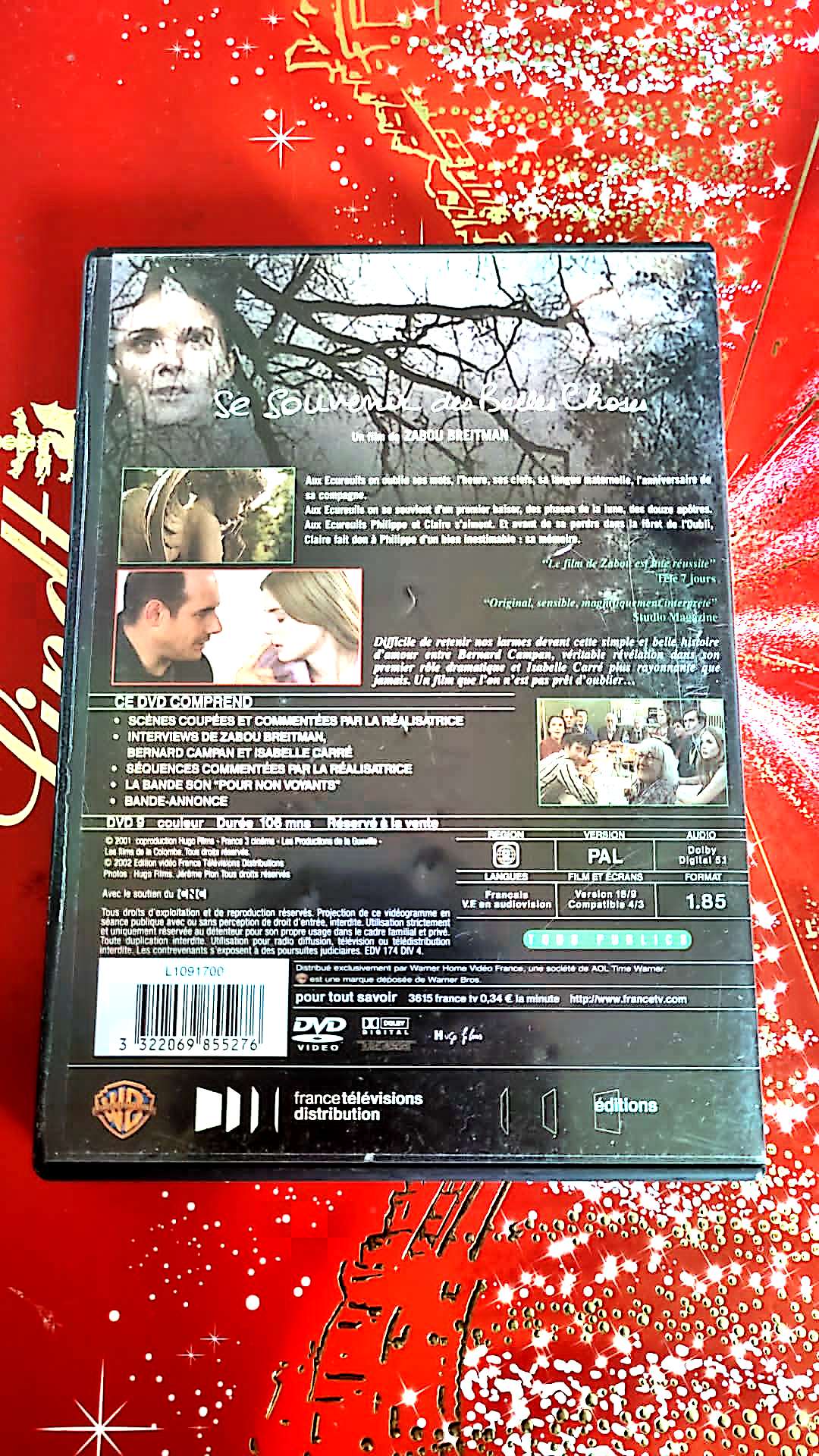 dvd Isabelle Carre Bernard Campan Se Souvenir Des Belles Choses