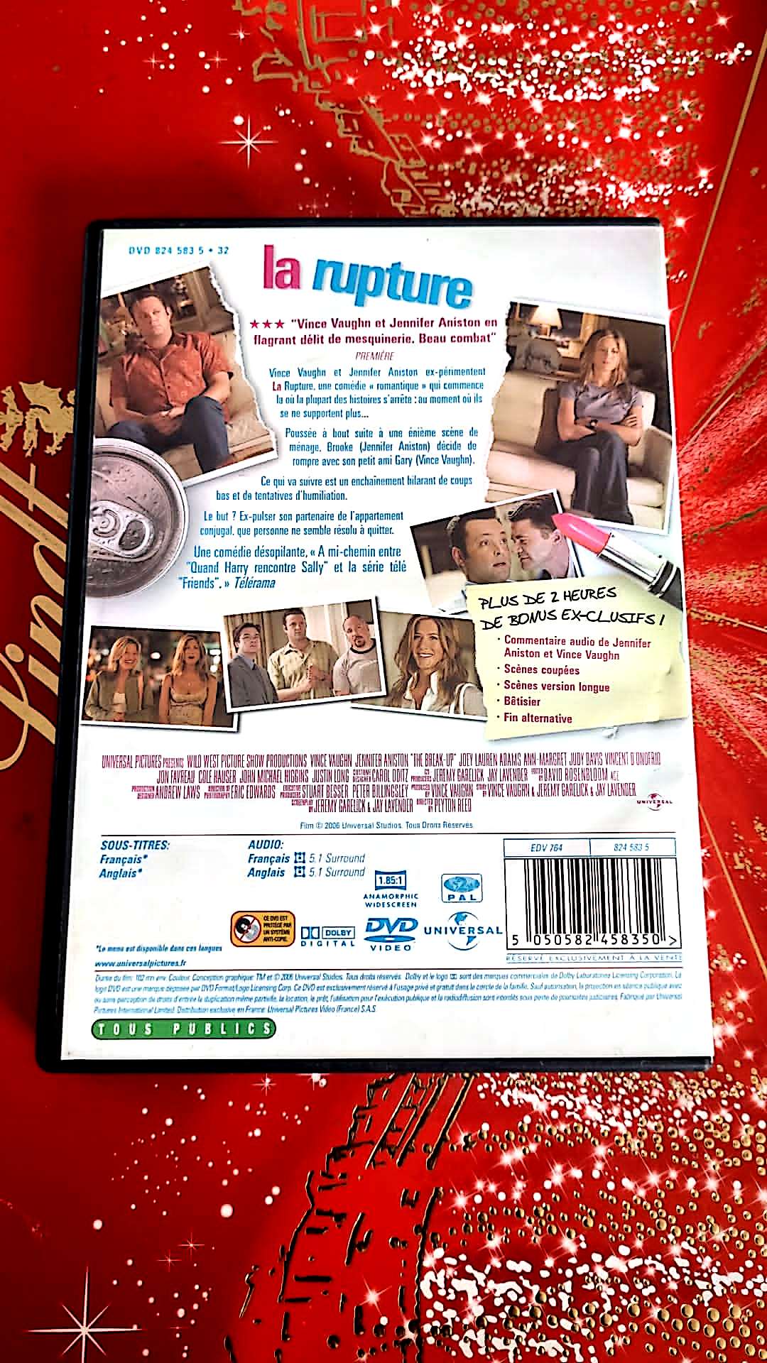 dvd Vince Vaugh Jennifer Aniston La Rupture