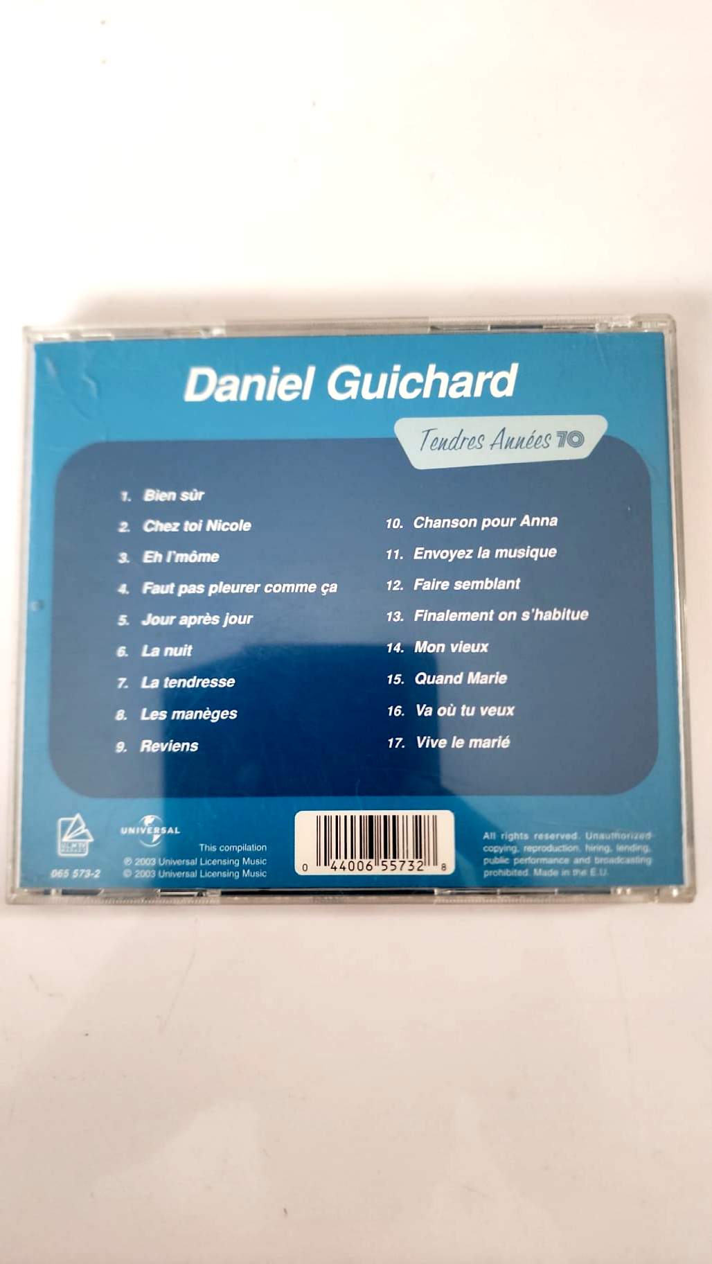 Daniel Guichard – Tendres Années 70 – CD 17 titres