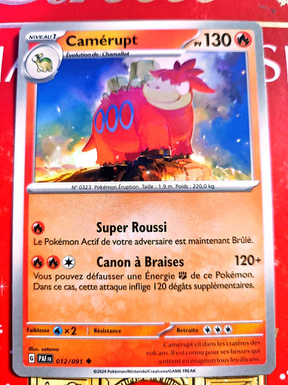 Carte Pokémon Camérupt 012/091 – Écarlate et Violet – Carte Officielle Française carte pokemon