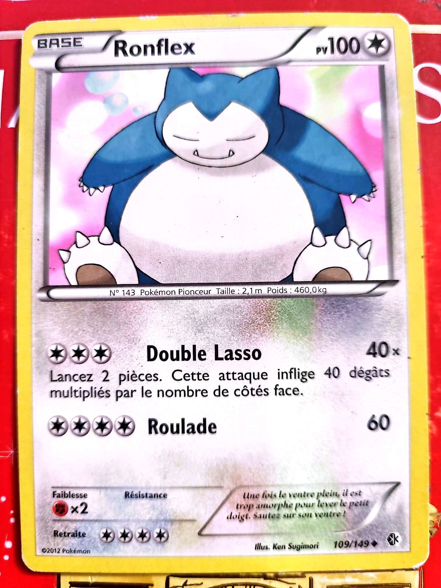 Carte Pokémon Ronflex 109/149 – Noir & Blanc – Carte Officielle Française carte pokemon