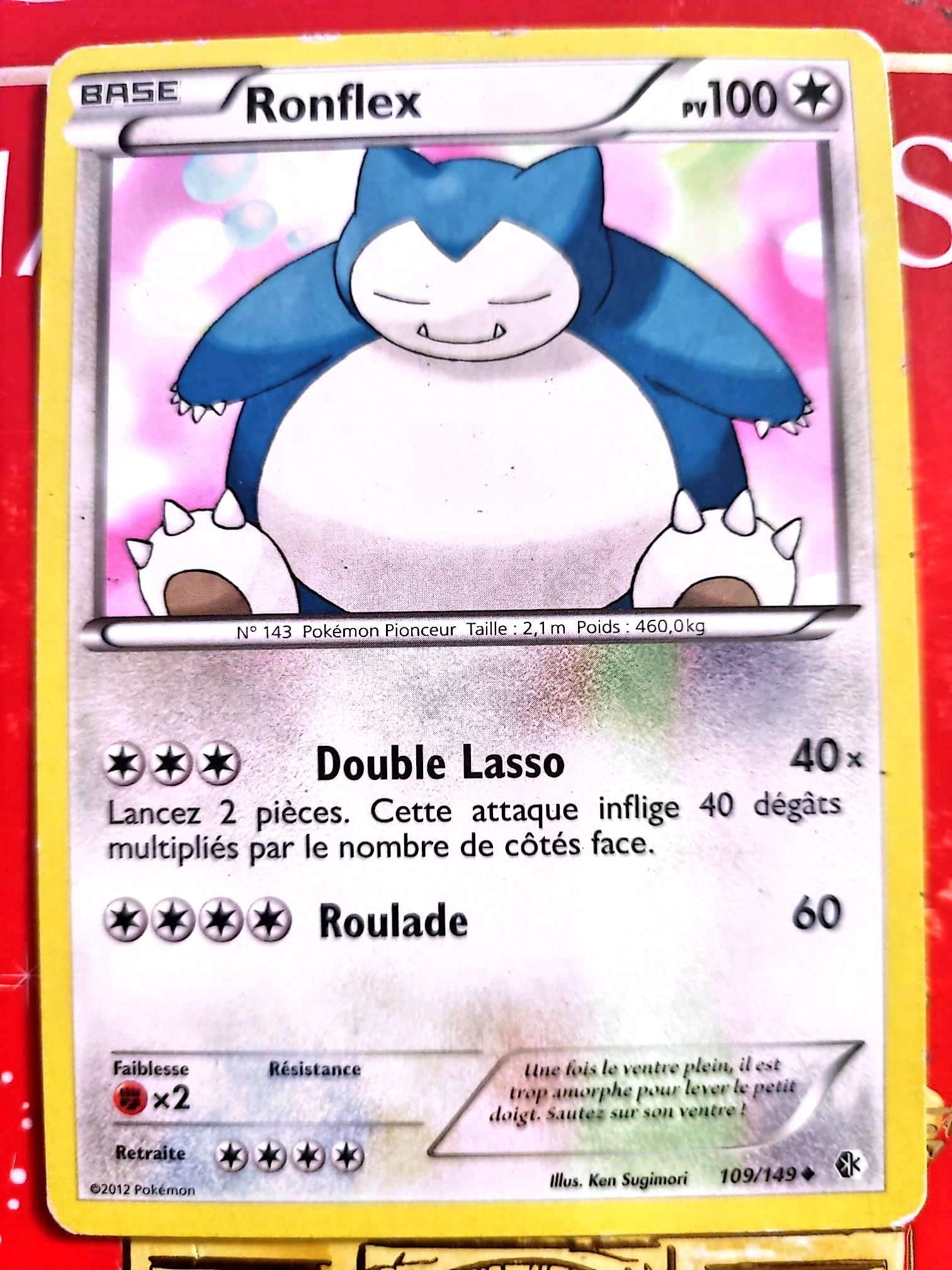 Carte Pokémon Ronflex 109/149 – Noir & Blanc – Carte Officielle Française carte pokemon