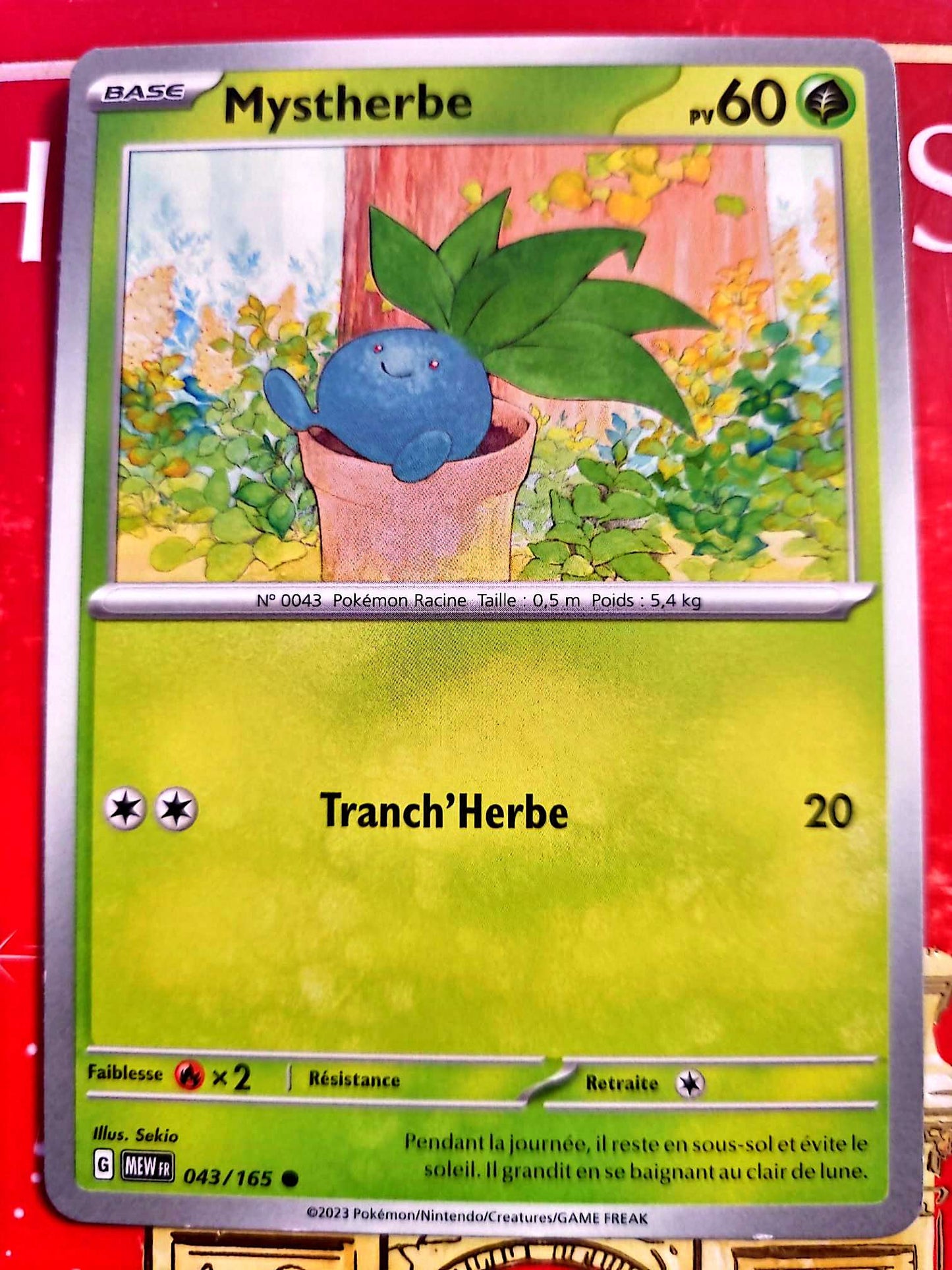 Carte Pokémon Mystherbe 043/165 – Écarlate et Violet – Carte Officielle carte pokemon