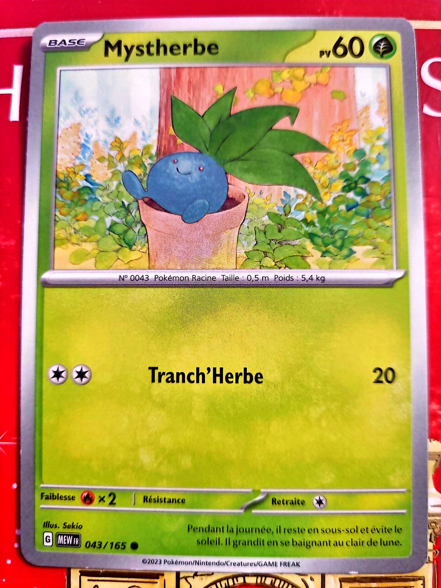 Carte Pokémon Mystherbe 043/165 – Écarlate et Violet – Carte Officielle carte pokemon